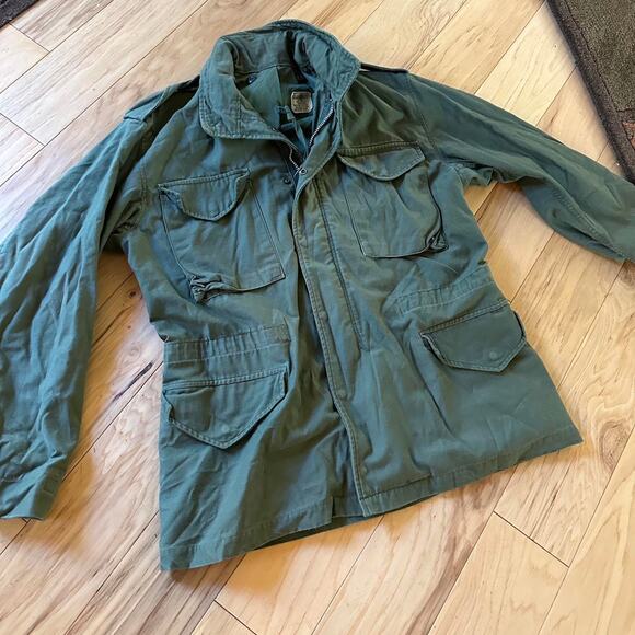 Men's Medium Field Coat Green Olice M-65 Jacket 1960/1970s Vintage Military Army - Picture 1 of 8